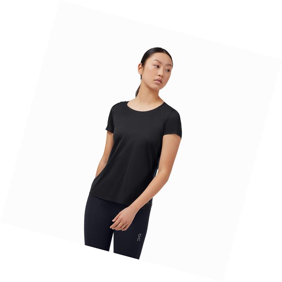 Black On Performance Long-T Women's T Shirts | 7809XJSUH