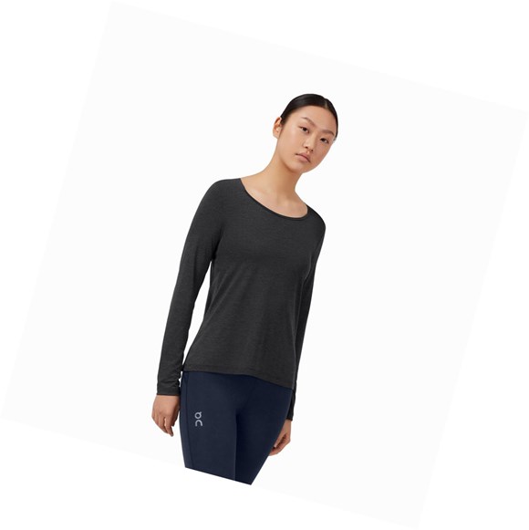 Black On Performance Long-T Women's T Shirts | 8951QGRCL