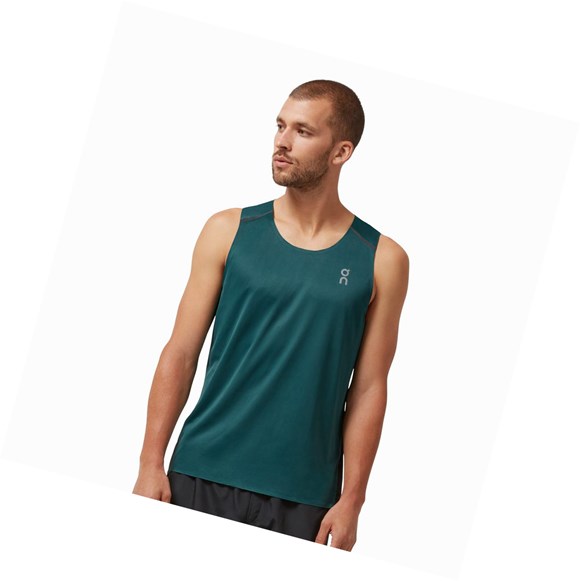 Green / Black On Tank-T Men's Tanks | 8397HYIVA