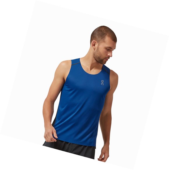 Indigo / Black On Tank-T Men's Tanks | 4182ZQCOA
