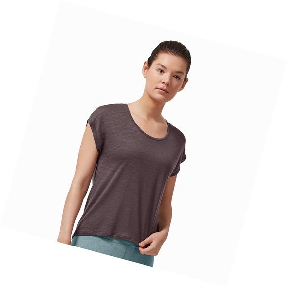 Maroon On Active-T Flow Women's T Shirts | 3684ULXYV