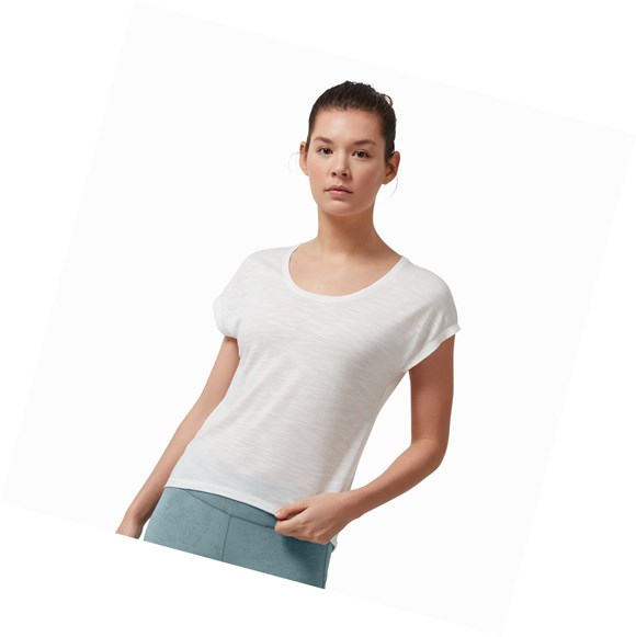 White On Active-T Flow Women's T Shirts | 7506LPADV