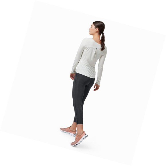 White On Performance Long-T Women's T Shirts | 1536DZLGH